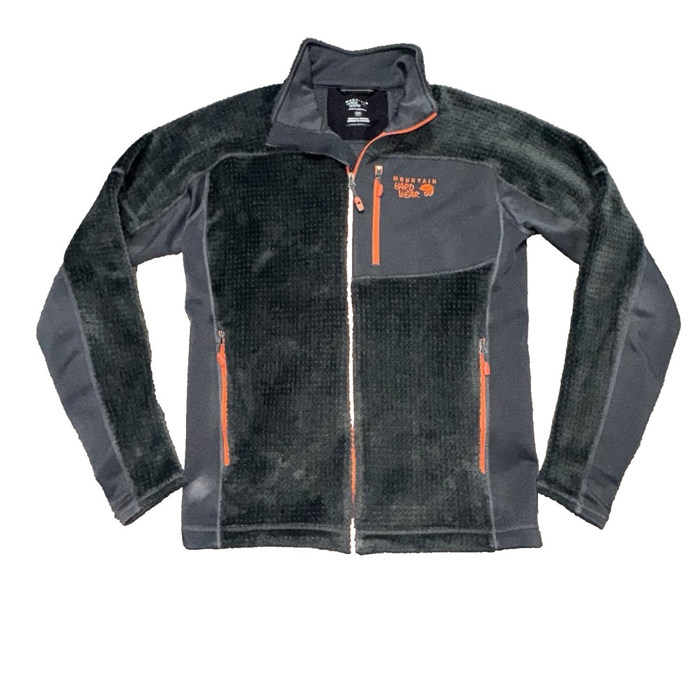 Mountain Hard Wear Fleece Jacket Outdoor Men's Size Medium Dark Gray & Orange